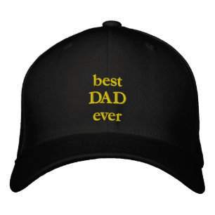 Custom Best DAD Ever Text Modern Embroidered Baseball Cap