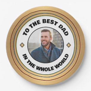 Custom Best Dad Father Photo Personalize Paper Plates