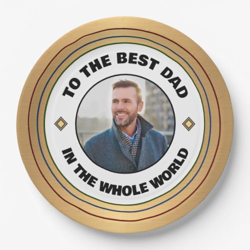 Custom Best Dad Father Photo Personalize Paper Plates