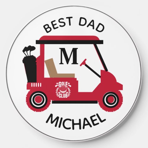 Custom Best Dad Golf Cart Initial Name Sports Wireless Charger