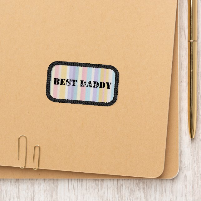 Custom Best Daddy Faux Embroidered Patch Style  (On Folder)