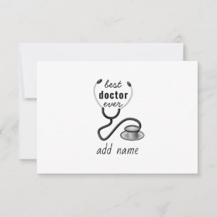 Custom Best Doctor Ever Graduation Appreciation Thank You Card