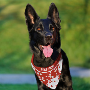 Custom Best Dog Christmas Bells Seamless Pattern  Pet Bandana Collar