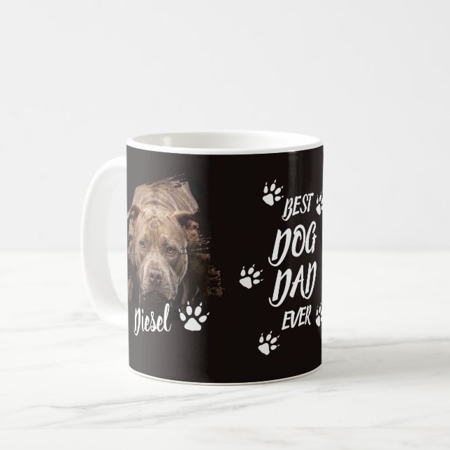 Custom Best Dog Dad Ever Gift Personalized Coffee Mug (Front Left)