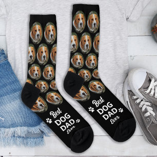Custom Best DOG DAD Ever Personalize Pet Photo Socks