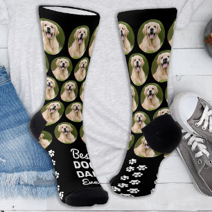 Custom Best DOG DAD Ever Personalized Pet Photo Socks