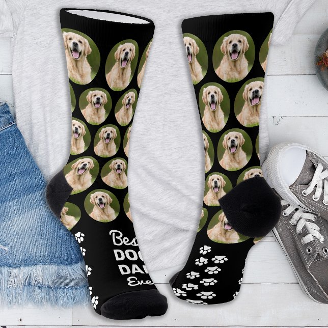Custom Best DOG DAD Ever Personalized Pet Photo  Socks (Creator Uploaded)