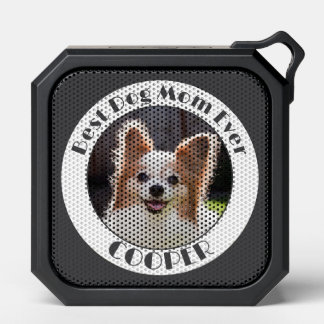 Custom Best Dog Mom Ever Round Photo Bluetooth Speaker