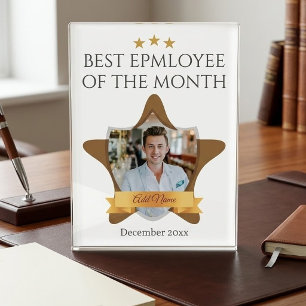 Custom Best Employee of the Month With Photo Star Acrylic Award