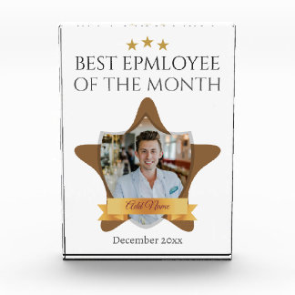 Custom Best Employee of the Month With Photo Star Acrylic Award