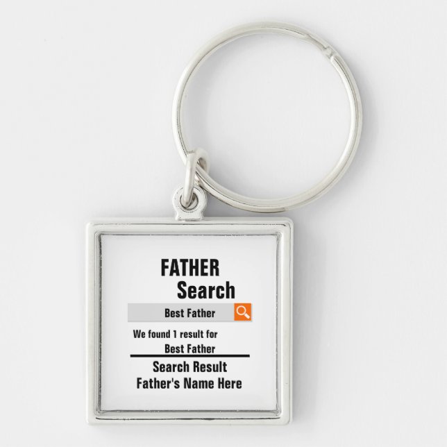 Custom Best Father search result funny fathers day Keychain (Front)