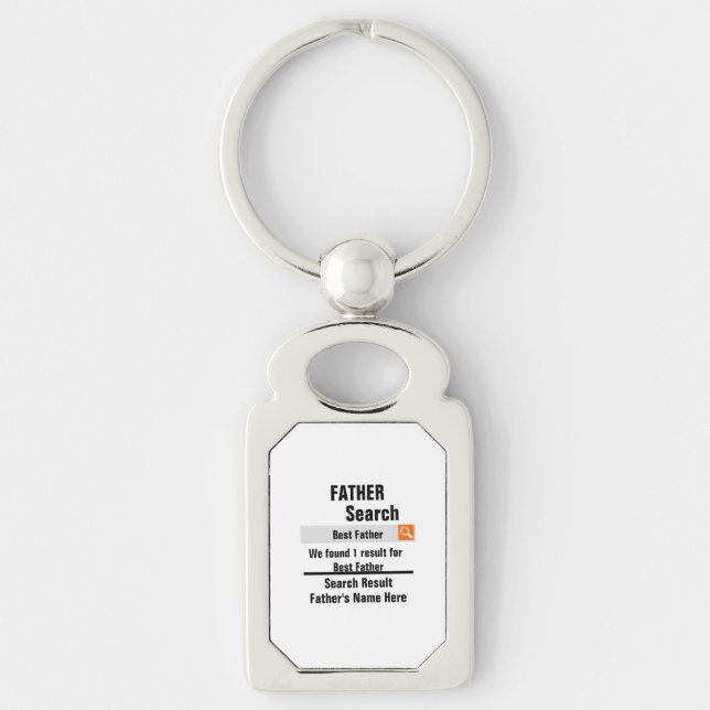 Custom Best Father search result funny fathers day Keychain (Front)
