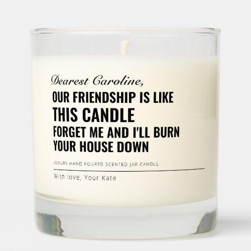 Custom Best Friend birthday BFF Gift Funny Quote  Scented Candle