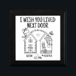Custom Best Friend Gift I Wish You Lived Next Door Box<br><div class="desc">Looking for the perfect gift for your best friend? Look no further than our personalized I Wish You Lived Next Door wooden keepsake box! This unique and sentimental gift is perfect for any friend who loves to remember those special moments spent together. With a custom inscription, this gift is sure...</div>