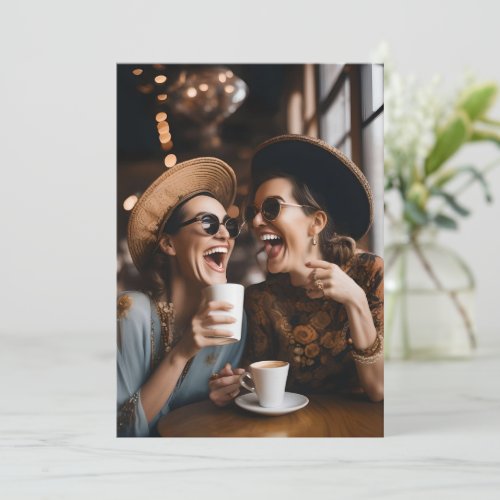 Custom Best Friend Miss You Laughing Ladies Card