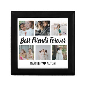 Custom Best Friend Photo Grid Collage Trinket Gift Box Custom Best Friend Photo Grid Collage Trinket Gift Box