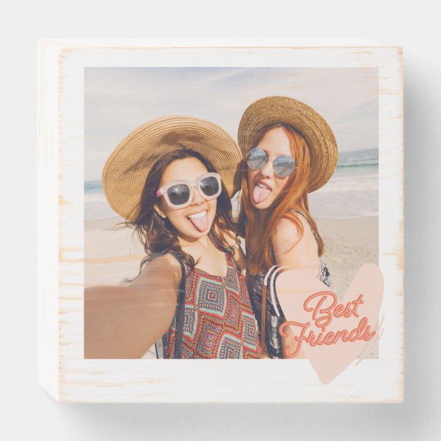 Custom Best Friend Photo Wooden Box Sign (Front Horizontal)