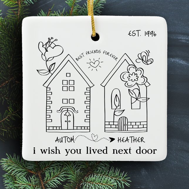 Custom Best Friend Picture Customized Christmas Ceramic Ornament (Creator Uploaded)