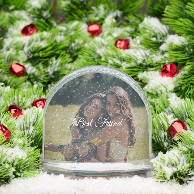 Custom “Best Friend” Snow Globe – Your Own Photo (Christmas)