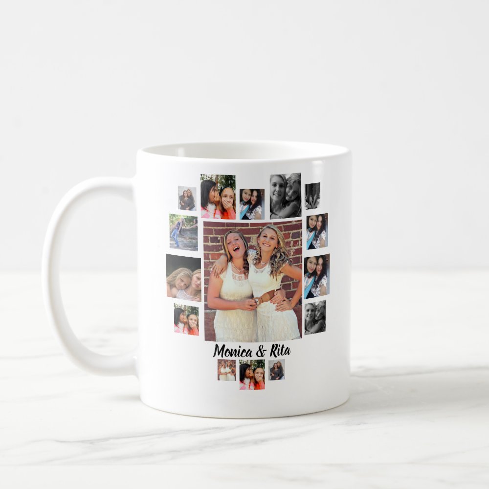 Discover Custom Best Friends Custom Photo Collage Coffee Mug