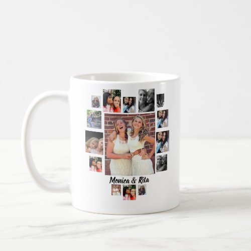 Custom Best Friends 15 Photo Collage Coffee Mug
