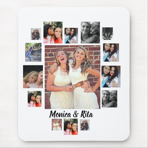 Custom Best Friends 15 Photo Collage Mouse Pad