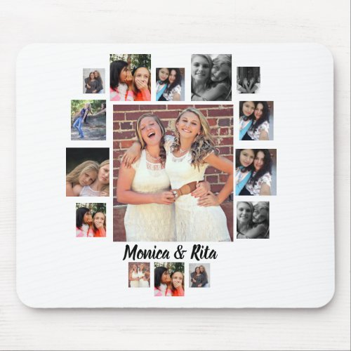 Custom Best Friends 15 Photo Collage  Mouse Pad