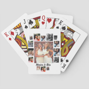Custom Best Friends 15 Photo Collage Poker Cards