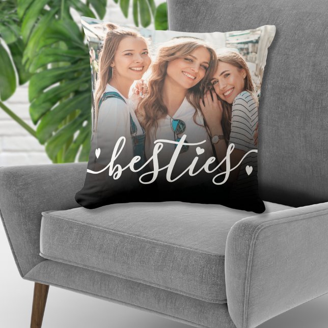 Custom Best Friends 2 Photo Keepsake Throw Pillow (Custom Best Friends 2 Photo Keepsake Throw Pillow)