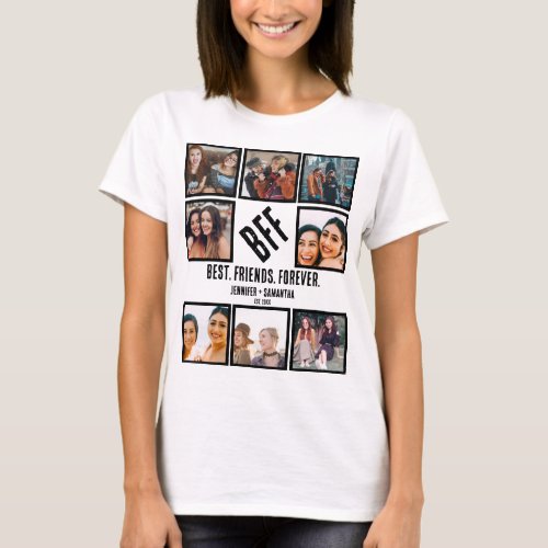 Custom Best Friends Forever BFF 8 Photo Collage T_Shirt