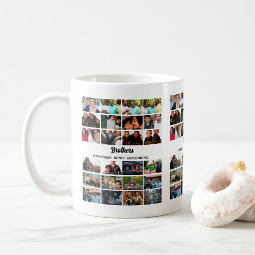 Custom Best Friends Forever Brothers Photo Collage Coffee Mug