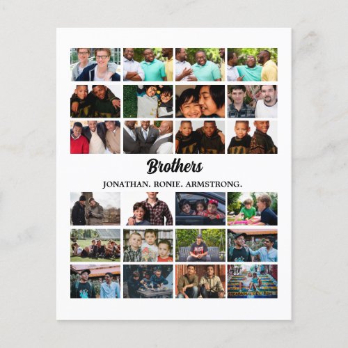 Custom Best Friends Forever Brothers Photo Collage Flyer
