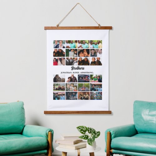 Custom Best Friends Forever Brothers Photo Collage Hanging Tapestry
