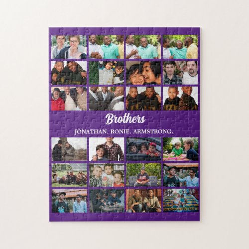 Custom Best Friends Forever Brothers Photo Collage Jigsaw Puzzle