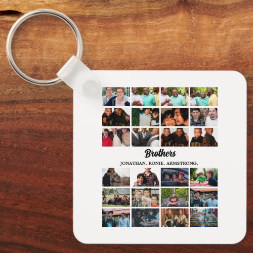 Custom Best Friends Forever Brothers Photo Collage Keychain