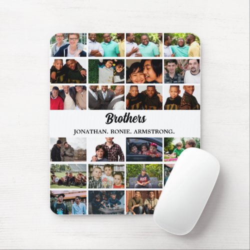 Custom Best Friends Forever Brothers Photo Collage Mouse Pad