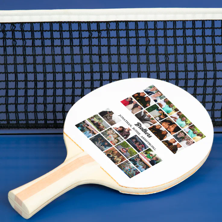 Custom Best Friends Forever Brothers Photo Collage Ping Pong Paddle