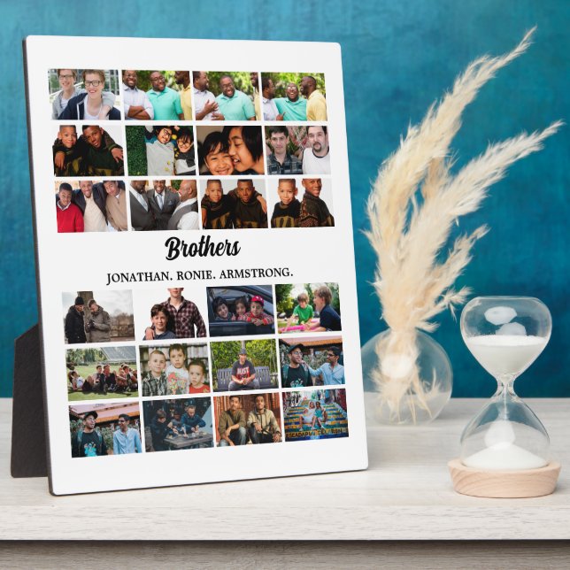 Custom Best Friends Forever Brothers Photo Collage Plaque (Side)