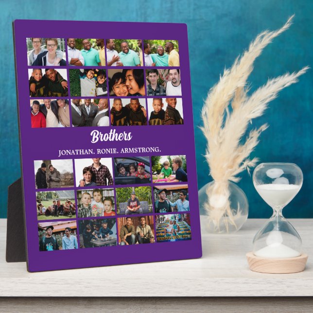 Custom Best Friends Forever Brothers Photo Collage Plaque (Side)