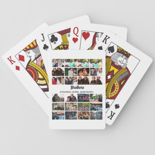Custom Best Friends Forever Brothers Photo Collage Playing Cards