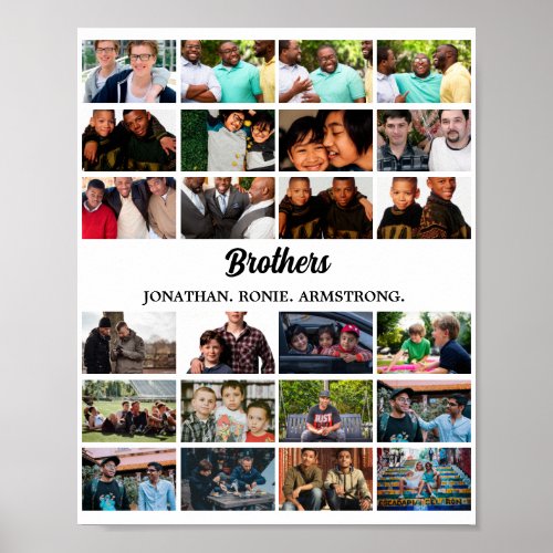 Custom Best Friends Forever Brothers Photo Collage Poster