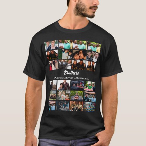 Custom Best Friends Forever Brothers Photo Collage T_Shirt