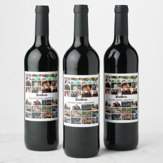 Custom Best Friends Forever Brothers Photo Collage Wine Label