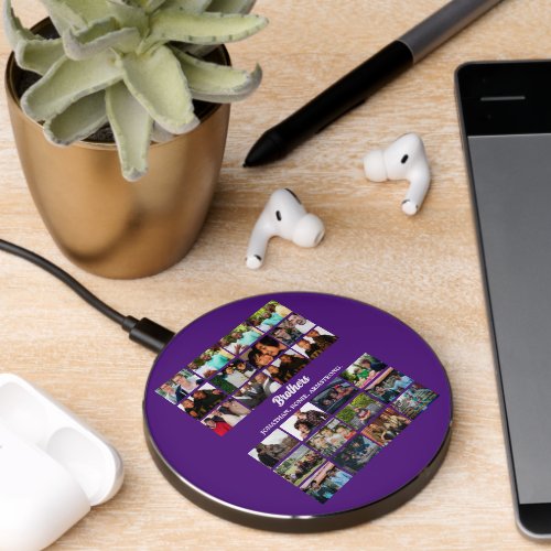 Custom Best Friends Forever Brothers Photo Collage Wireless Charger