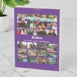 Custom Best Friends Forever Brothers Photo Collage Wooden Box Sign