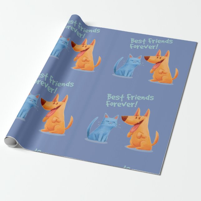 Custom Best Friends Forever Wrapping Paper (Unrolled)