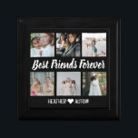 Custom Best Friends Photo Grid Collage Keepsake Gift Box<br><div class="desc">Looking for the perfect gift for your best friend? Look no further than this personalized custom best friends photo grid collage keepsake box! This keepsake jewelry box is the perfect gift for your bestie. This one-of-a- kind gift is perfect for any friend who wants to keep all of her favorite...</div>