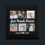 Custom Best Friends Photo Grid Collage Keepsake Gift Box<br><div class="desc">Looking for the perfect gift for your best friend? Look no further than this personalized custom best friends photo grid collage keepsake box! This keepsake jewelry box is the perfect gift for your bestie. This one-of-a- kind gift is perfect for any friend who wants to keep all of her favorite...</div>