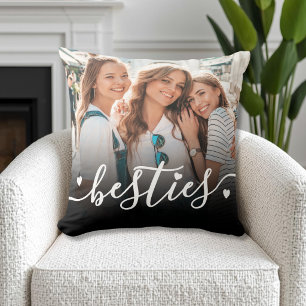 Custom Best Friends Photo Keepsake Throw Pillow