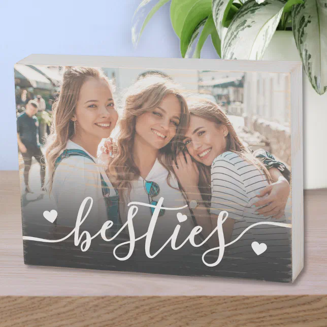 Custom Best Friends Photo Keepsake Wooden Box Sign | Zazzle